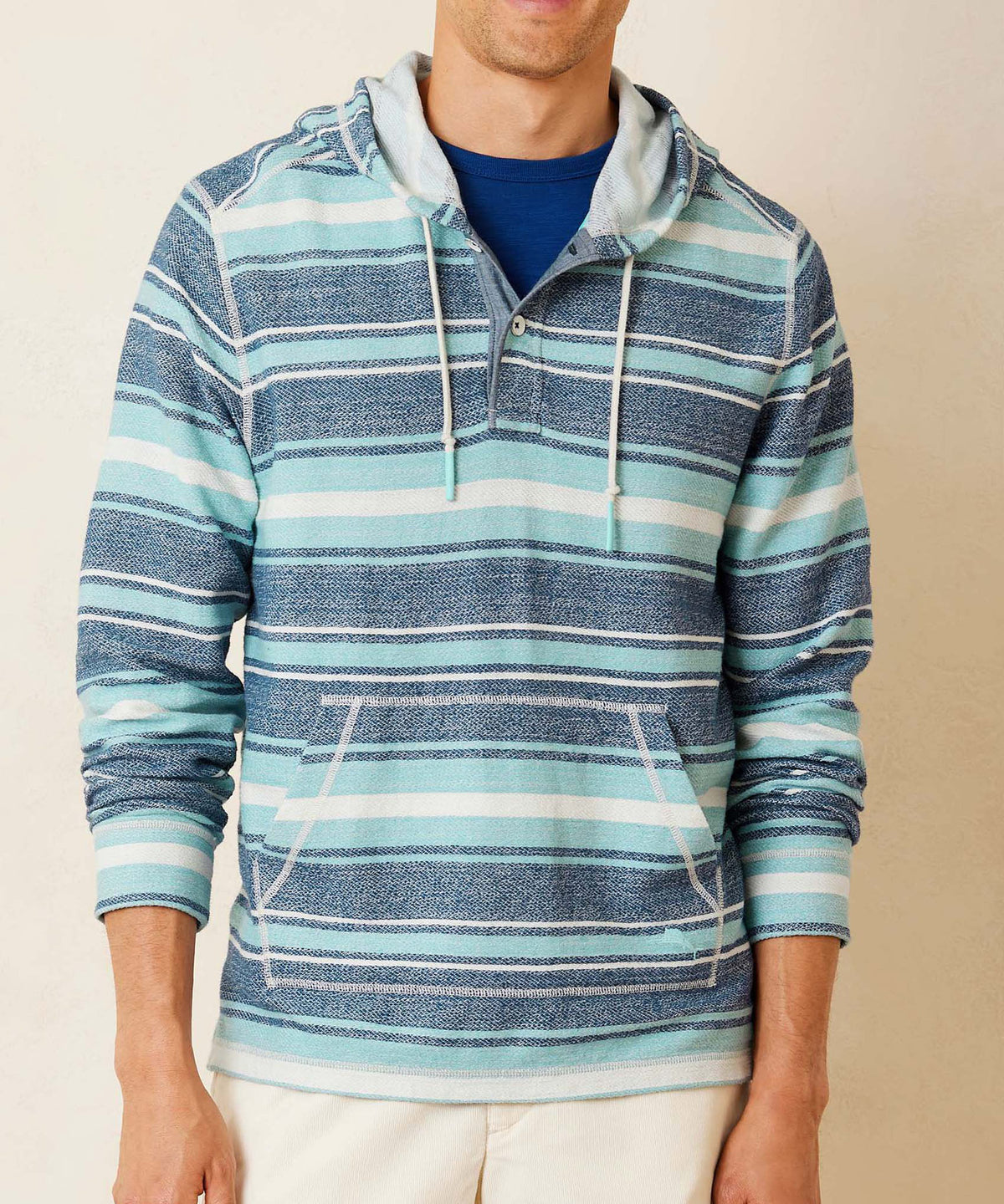 Tommy Bahama Long Sleeve Blue Horizon Baja Hoodie Pullover, Men's Big & Tall