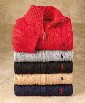 Polo Ralph Lauren Cotton Cable Half-Zip Sweater