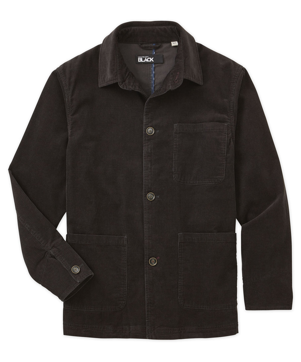 Westport Black Corduroy Chore Coat, Men's Big & Tall