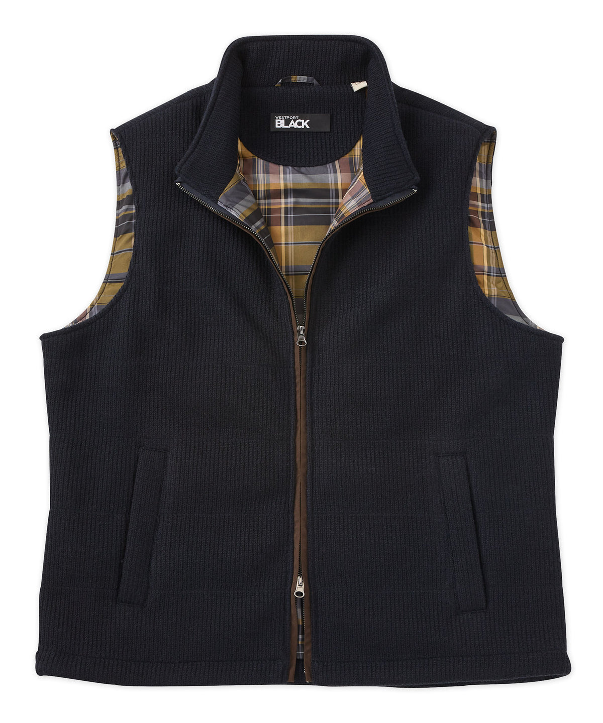 Westport Black Knit Quilted Vest, Men's Big & Tall