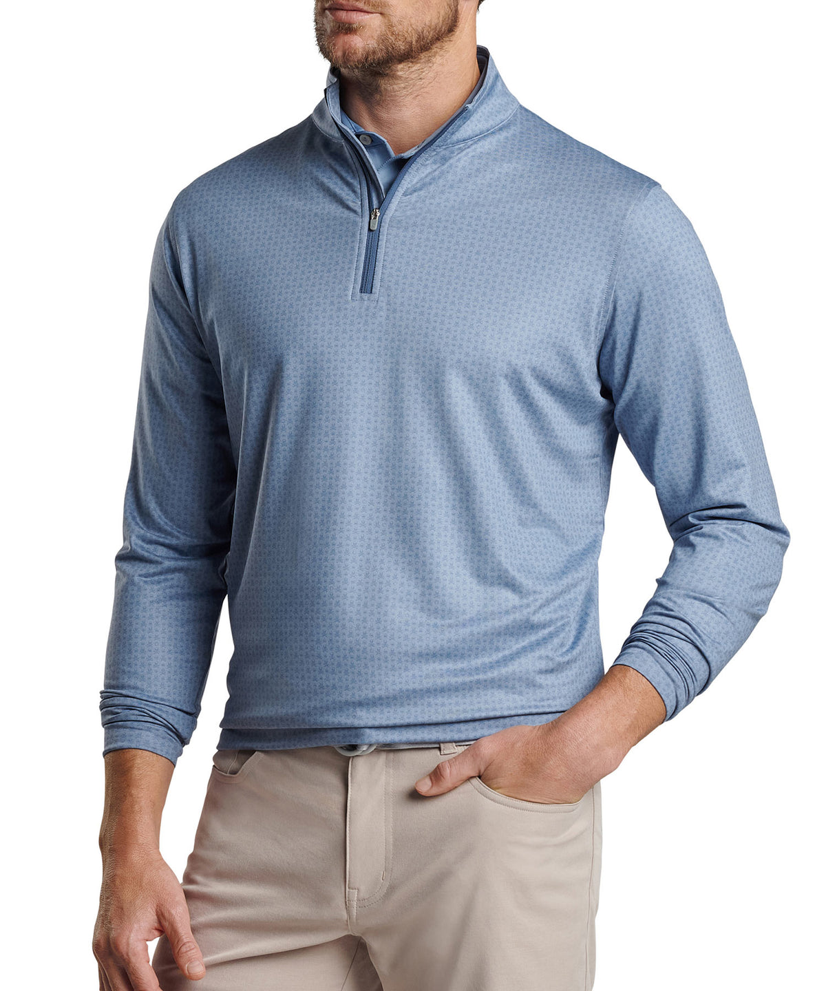 Peter Millar Skull Print Perth Quarter-Zip Pullover, Men's Big & Tall