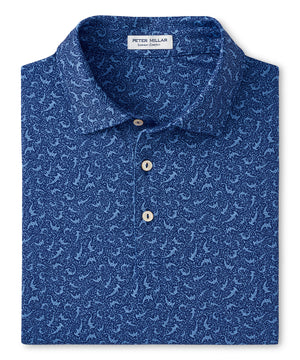 Peter Millar Short Sleeve Hammertime Print Polo Knit Shirt