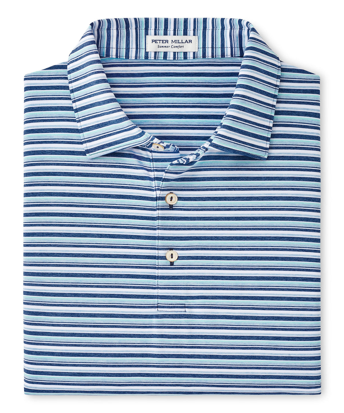 Peter Millar Short Sleeve Oakland Stripe Polo Knit Shirt, Men's Big & Tall