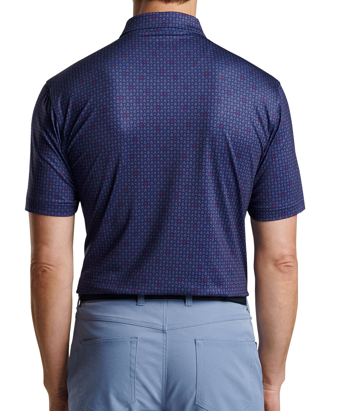 Peter Millar Short Sleeve Skull Print Polo Knit Shirt, Men's Big & Tall