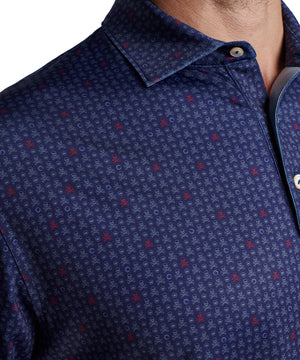 Peter Millar Short Sleeve Skull Print Polo Knit Shirt