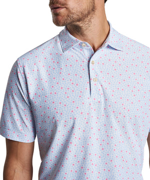 Peter Millar Short Sleeve Starfish Print Polo Knit Shirt