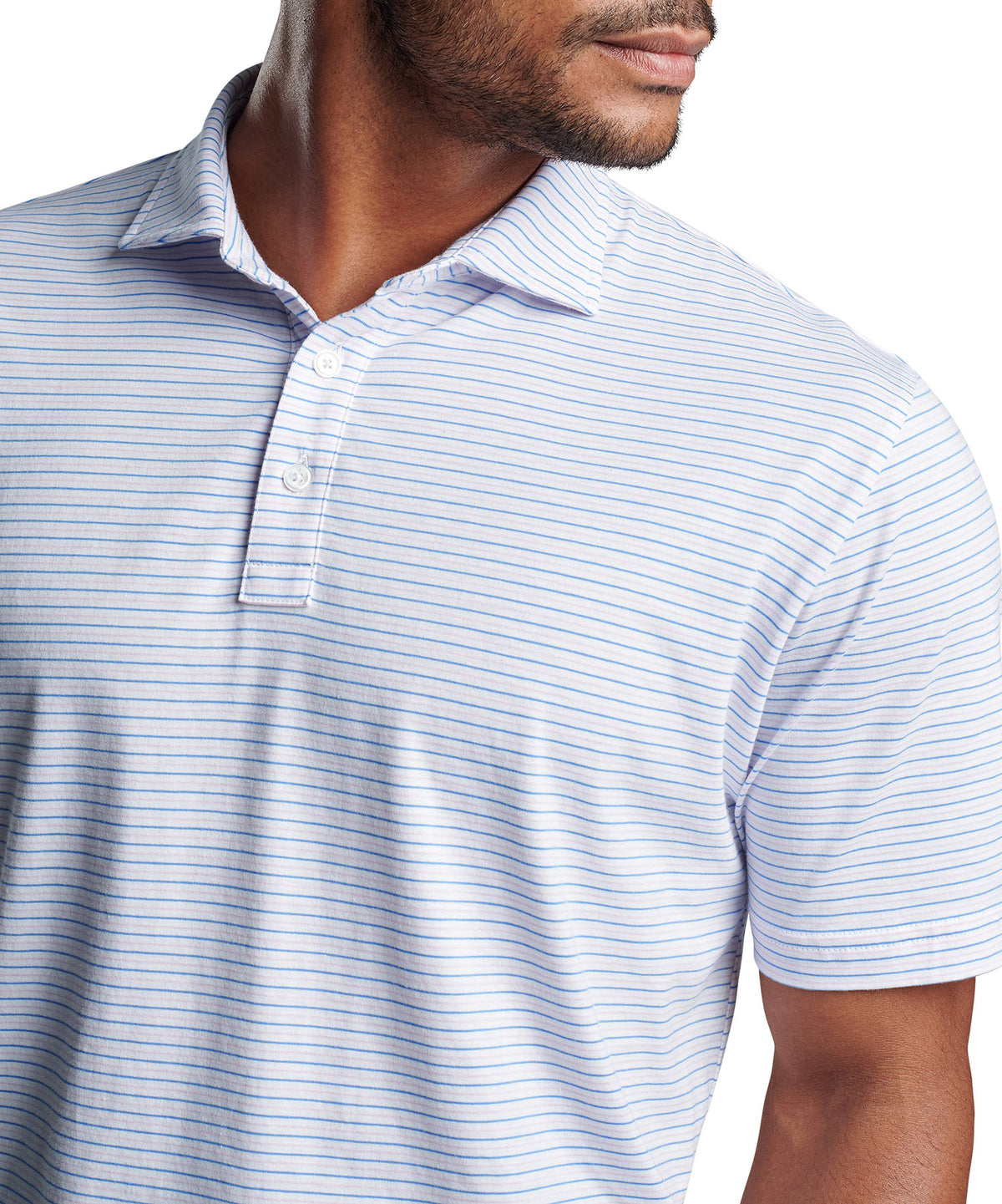 Peter Millar Short Sleeve Pilot Mill Stripe Polo Knit Shirt, Men's Big & Tall