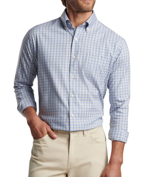 Peter Millar Long Sleeve Cutler Button-Down Collar Patterned Sport Shirt