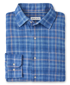 Peter Millar Long Sleeve 'Ashore' Linen Sport Shirt