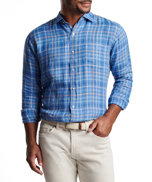 Peter Millar Long Sleeve 'Ashore' Linen Sport Shirt