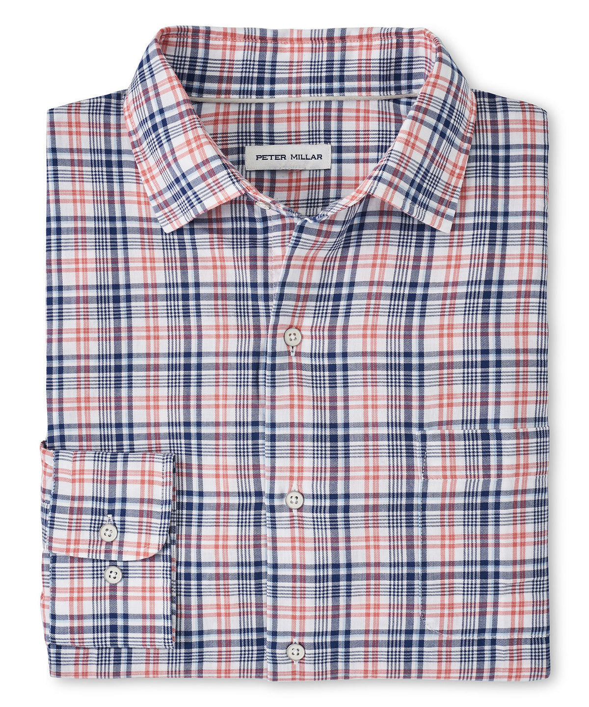 Peter Millar Beacon Spread Collar Sport Shirt, Men's Big & Tall