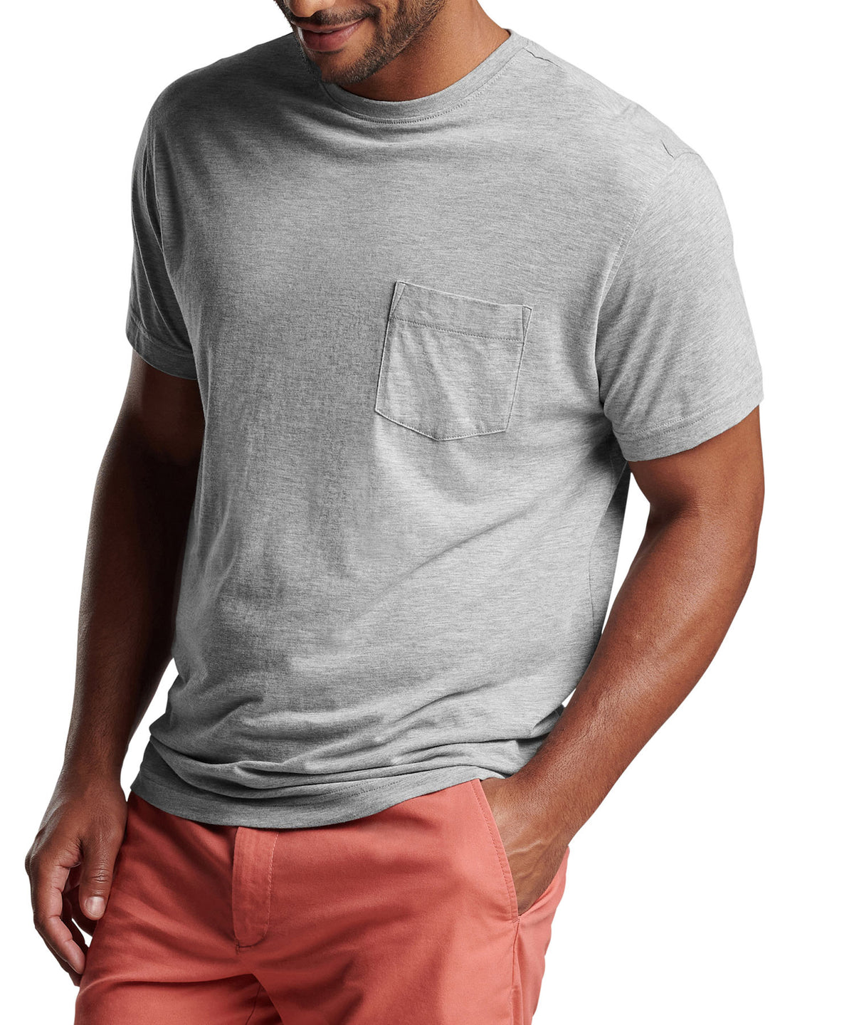 Peter Millar Short Sleeve Lava Wash Crew Neck Pocket T-Shirt, Men's Big & Tall