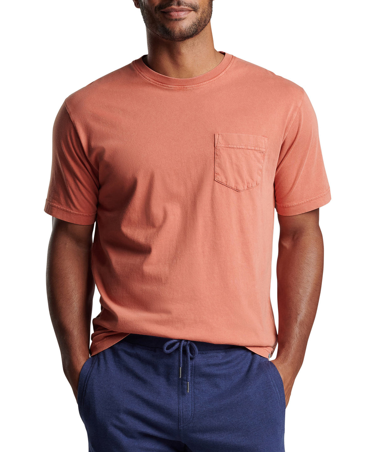 Peter Millar Short Sleeve Lava Wash Crew Neck Pocket T-Shirt, Men's Big & Tall