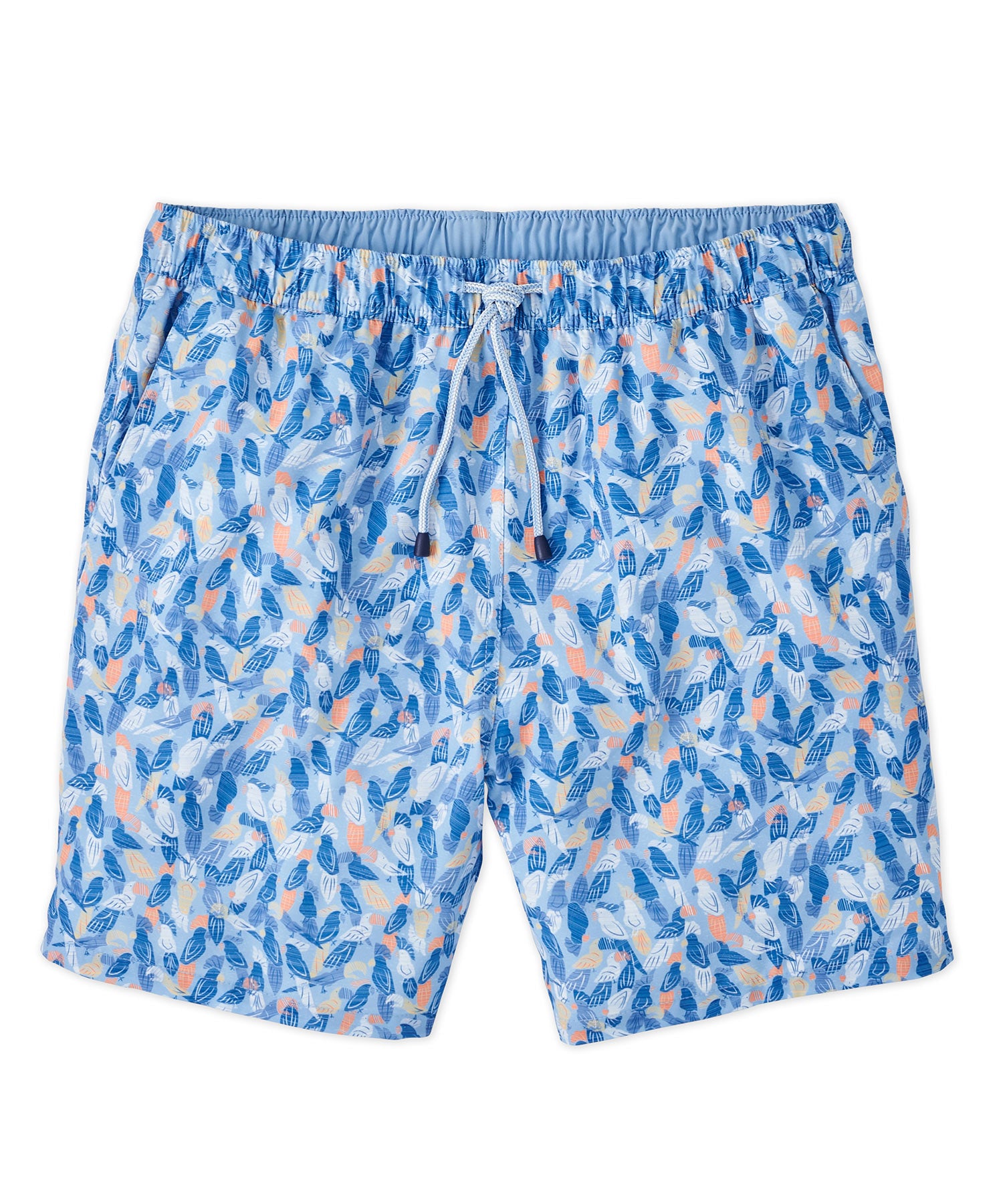 Peter Millar Parrot Print Swim Trunk, Men's Big & Tall