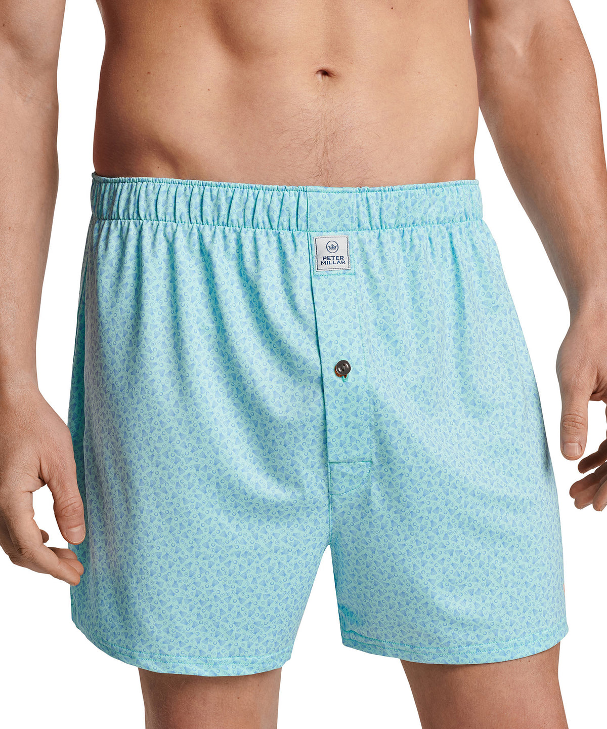 Peter Millar Birdie Time Print Boxer Short Underwear, Men's Big & Tall