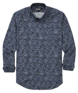 Westport Black Long Sleeve Printed Sport Shirt