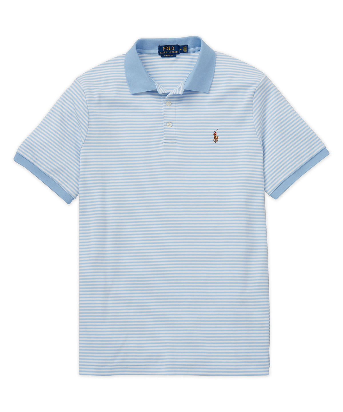 Polo Ralph Lauren Short Sleeve Soft Touch Cotton Stripe Polo Knit Shirt, Men's Big & Tall