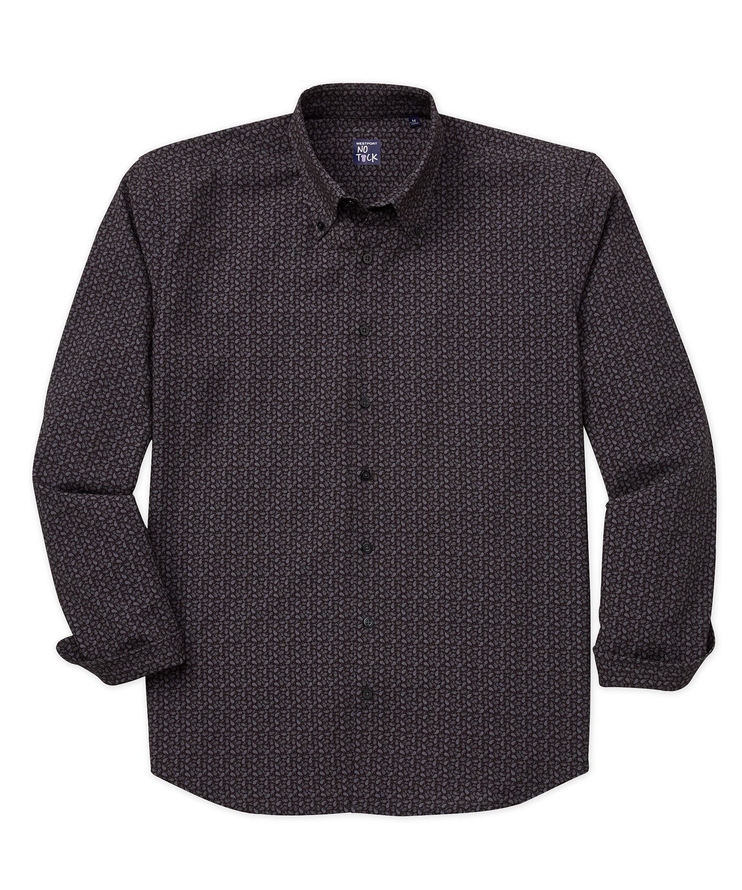 Westport No-Tuck Paisley Print Long Sleeve Stretch Performance Sport Shirt, Men's Big & Tall