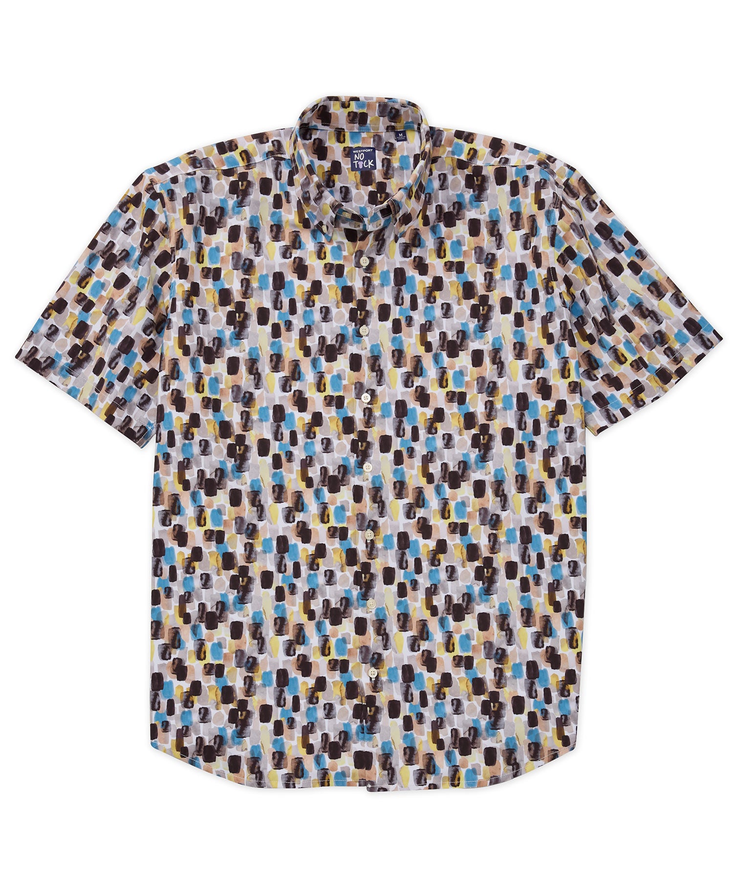 Westport No-Tuck Abstract Print Short Sleeve Stretch Performance Sport Shirt, Men's Big & Tall