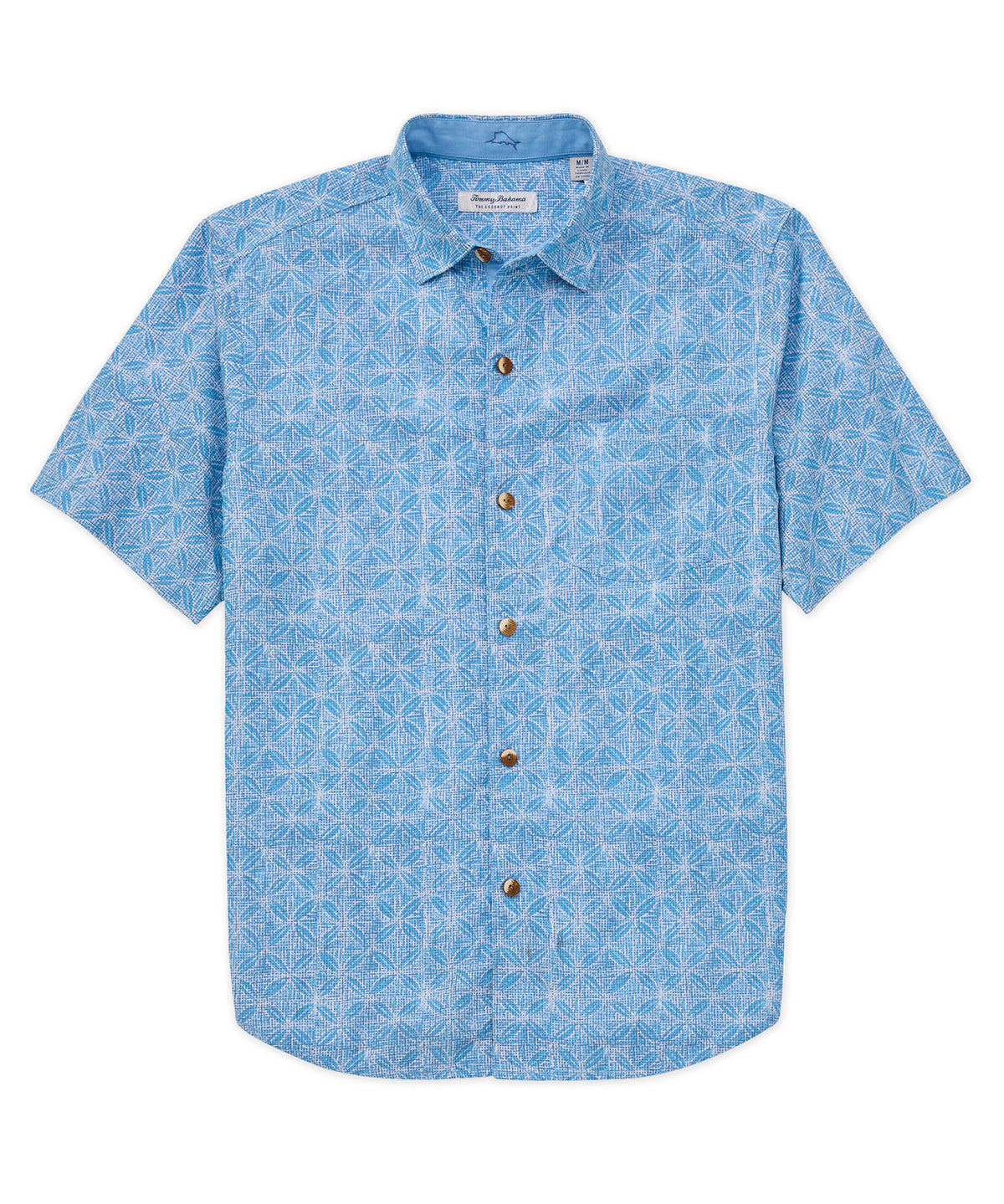 Tommy Bahama Short Sleeve Coconut Point Fleur De Geo Printed Sport Shirt, Men's Big & Tall