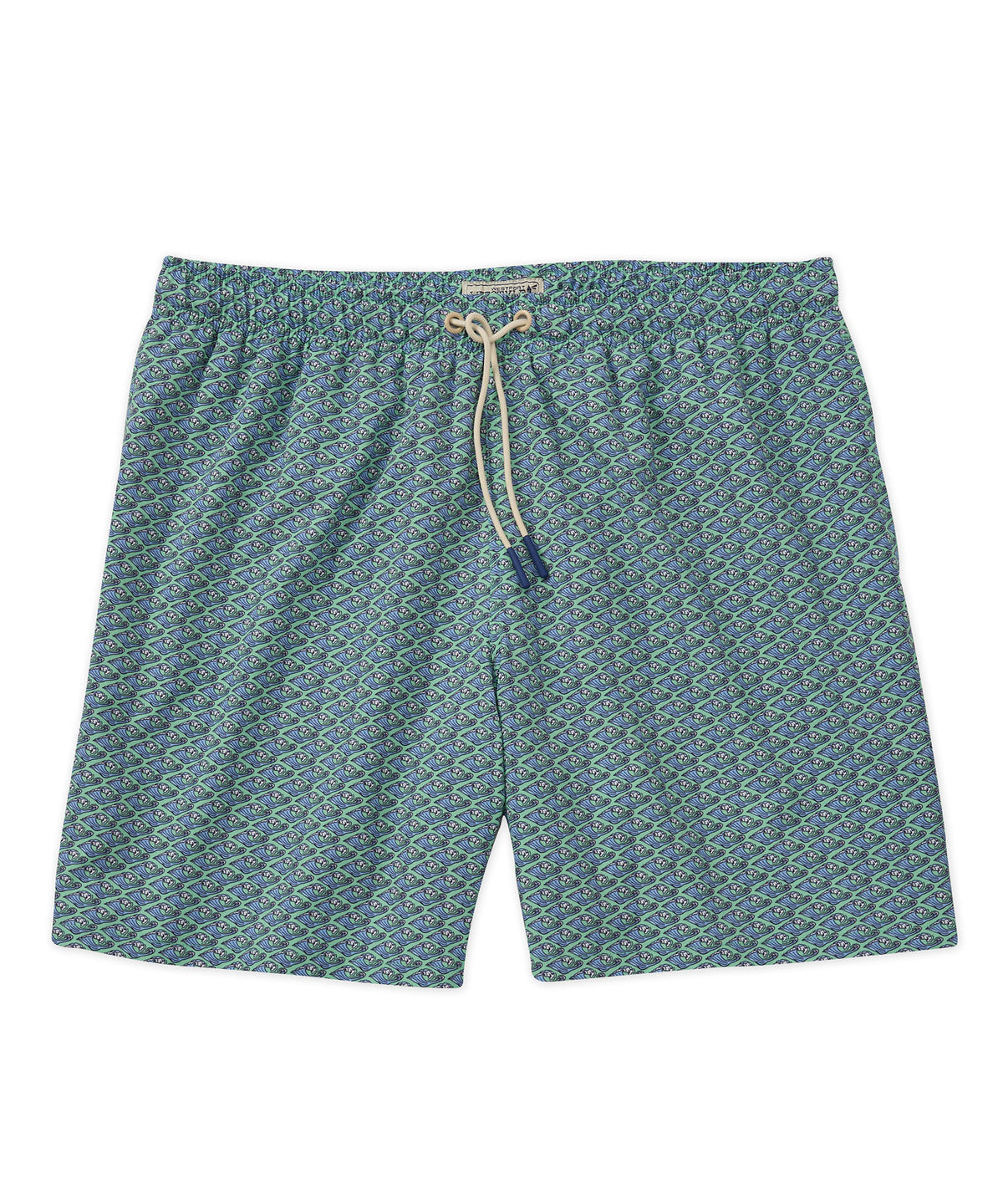 Westport Lifestyle Compo Waves Print Stretch Swim Trunk, Men's Big & Tall