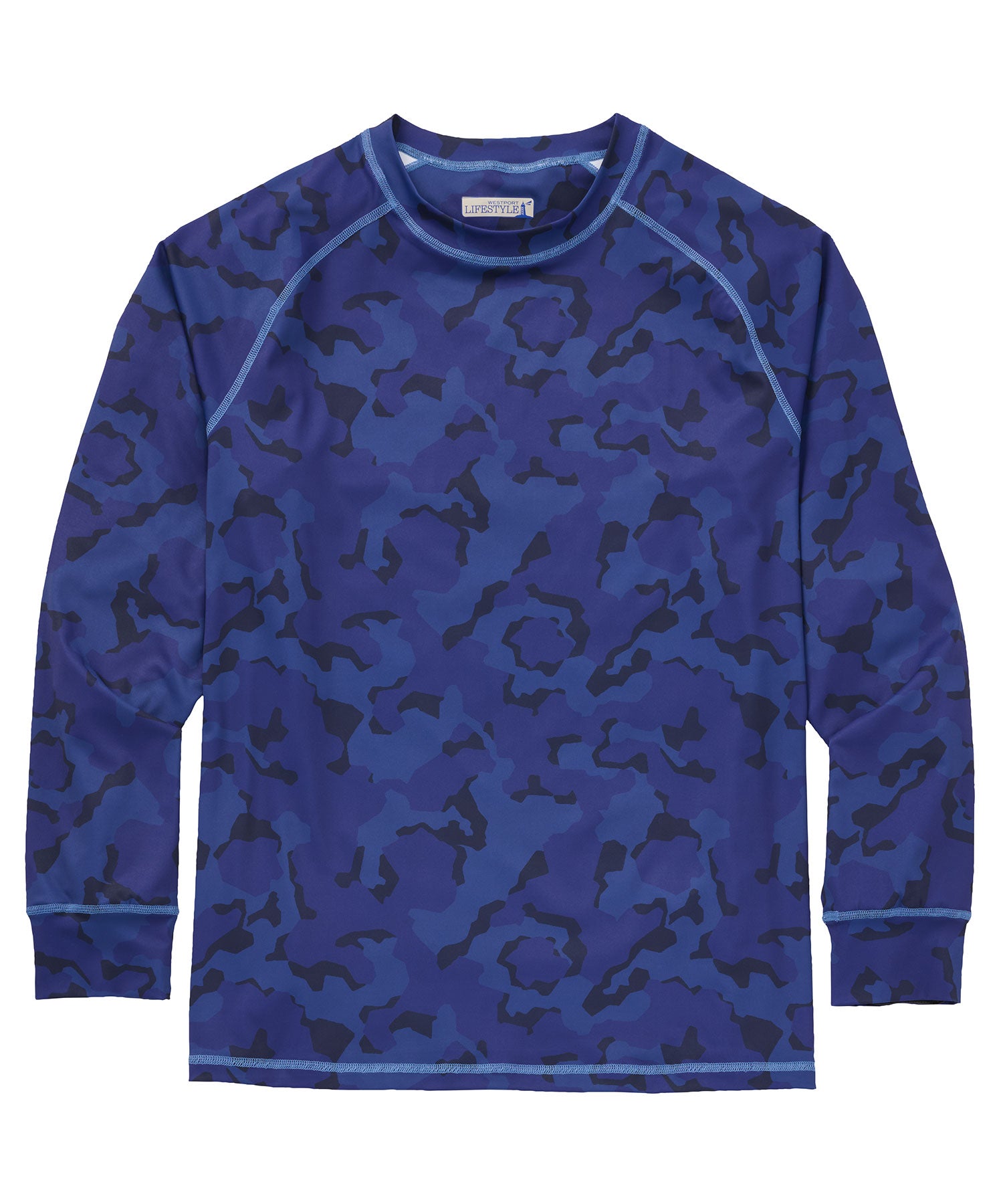 Westport Lifestyle Seaside Long Sleeve Raglan Camo Crewneck Rash Guard, Men's Big & Tall