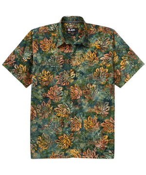 Westport Black Short Sleeve Batik Print Camp Shirt