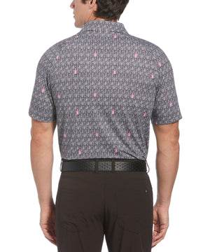 Callaway Short Sleeve Scotch Print Polo Knit Shirt