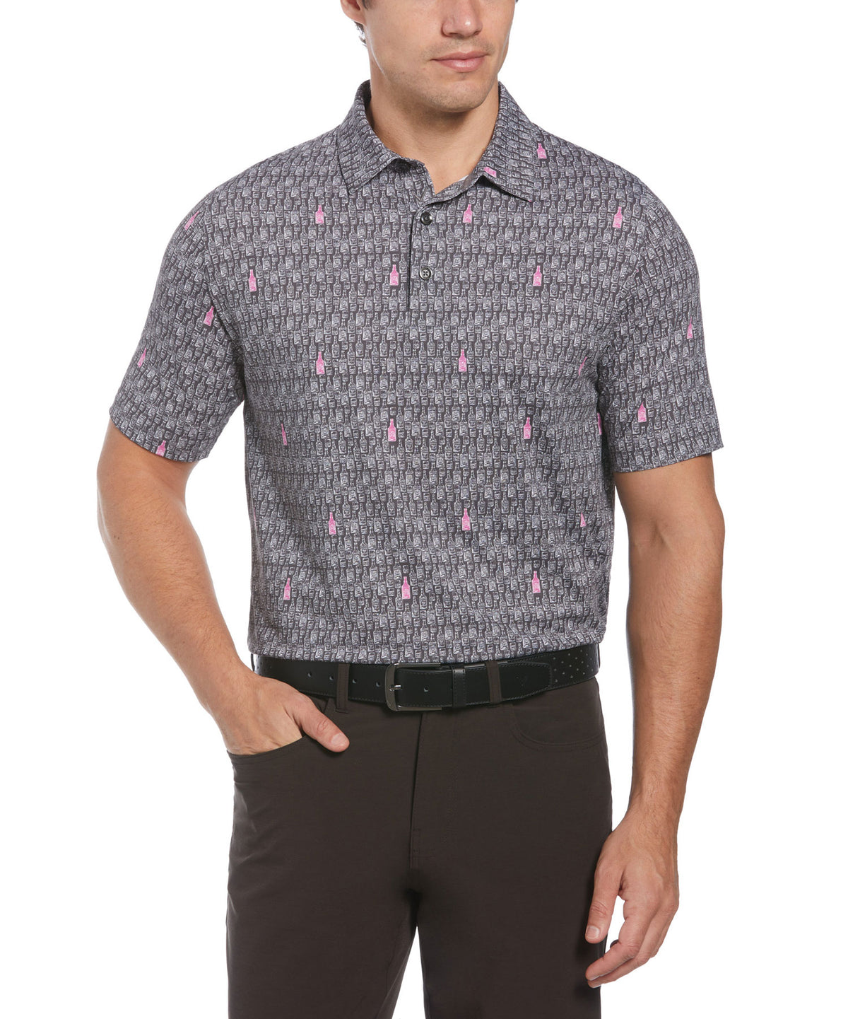 Callaway Short Sleeve Scotch Print Polo Knit Shirt, Men's Big & Tall