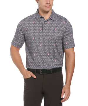 Callaway Short Sleeve Scotch Print Polo Knit Shirt