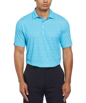 Callaway Short Sleeve Floral Print Polo Knit Shirt