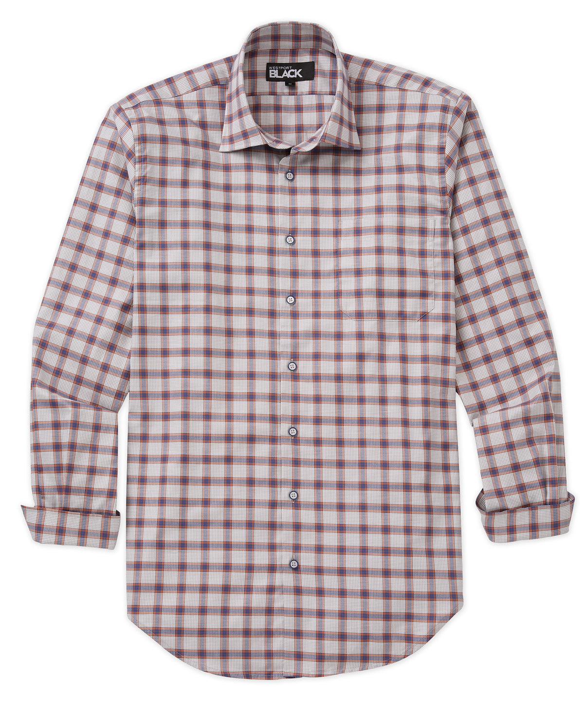 Westport Black Long Sleeve Plaid Sport Shirt, Men's Big & Tall