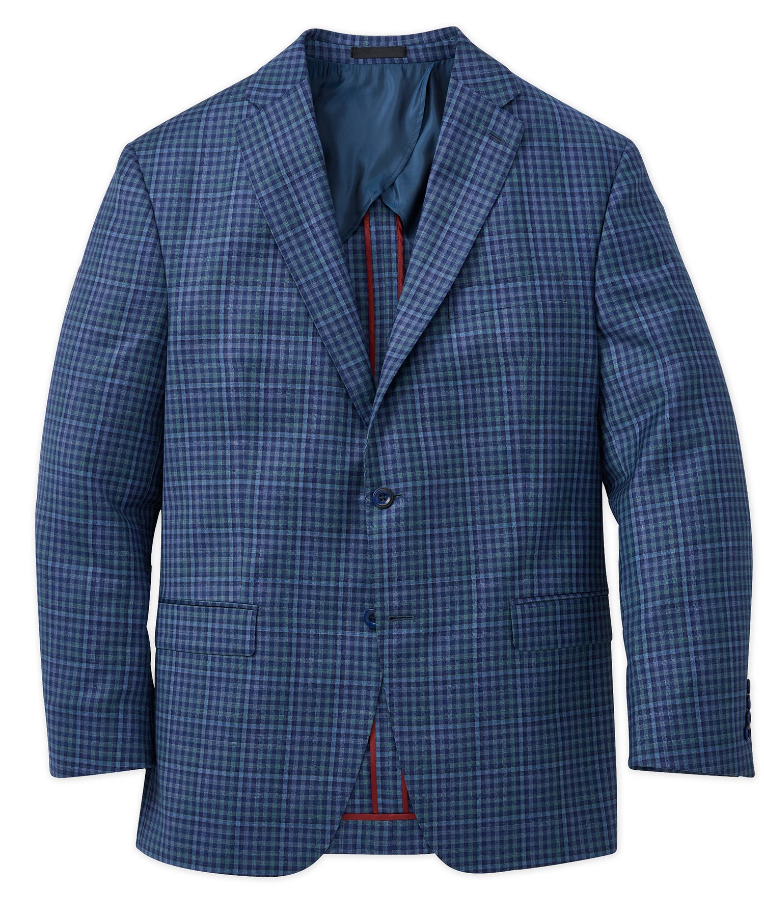 Westport Black Two-Button Side Vent Check Sport Coat, Men's Big & Tall