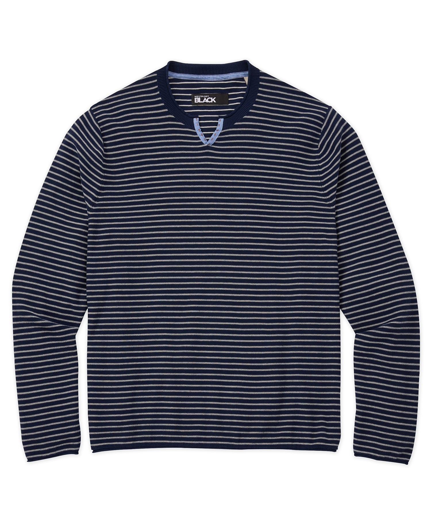 Westport Black Stripe Long Sleeve Sweater, Men's Big & Tall