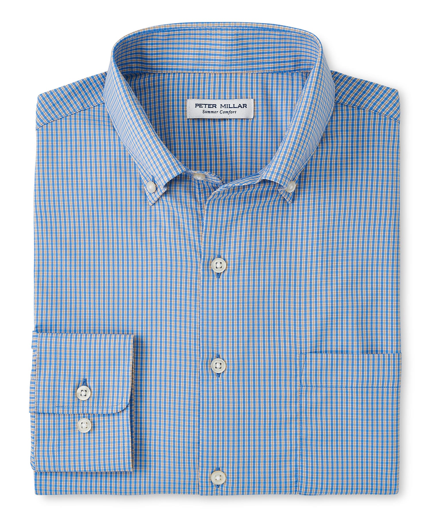 Peter Millar Long Sleeve 'Barrie' Button Down Collar Performance Sport Shirt, Men's Big & Tall