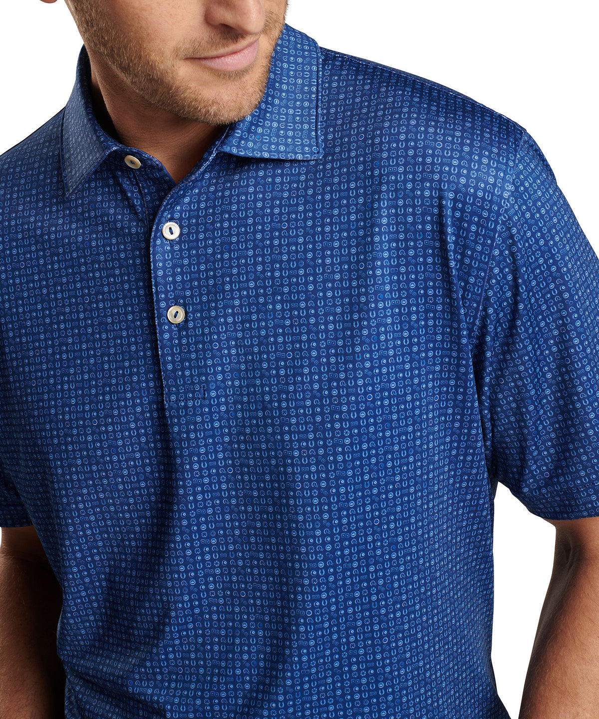 Peter Millar Short Sleeve 'Take A Chance' Print Jersey Polo Knit Shirt, Men's Big & Tall