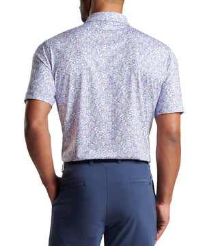 Peter Millar Short Sleeve 'Groovy' Print Jersey Polo Knit Shirt