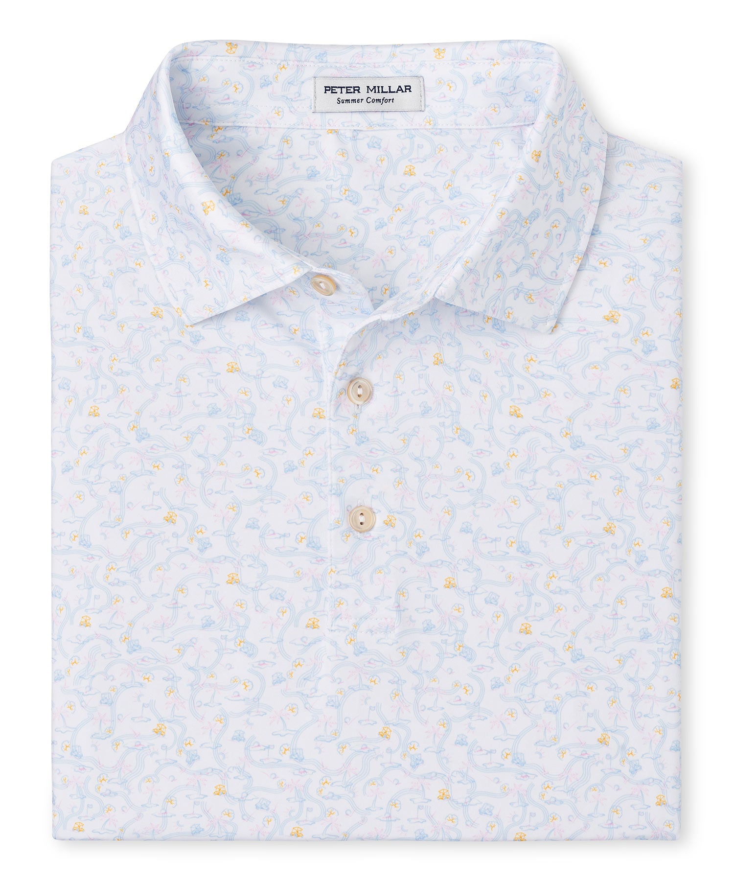 Peter Millar Short Sleeve 'Sand trapped' Print Jersey Polo Knit Shirt, Men's Big & Tall