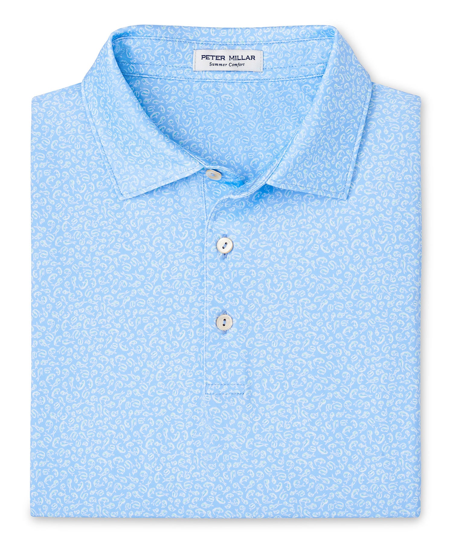 Peter Millar Short Sleeve 'Mahi Mahi' Print Polo Knit Shirt, Men's Big & Tall