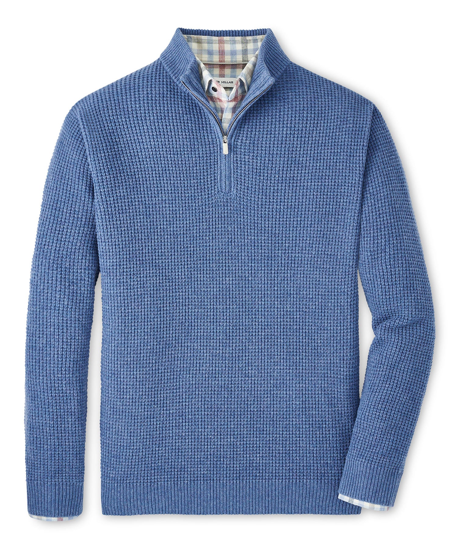 Peter Millar Crescent Waffle Quarter Zip Pullover Sweater, Men's Big & Tall