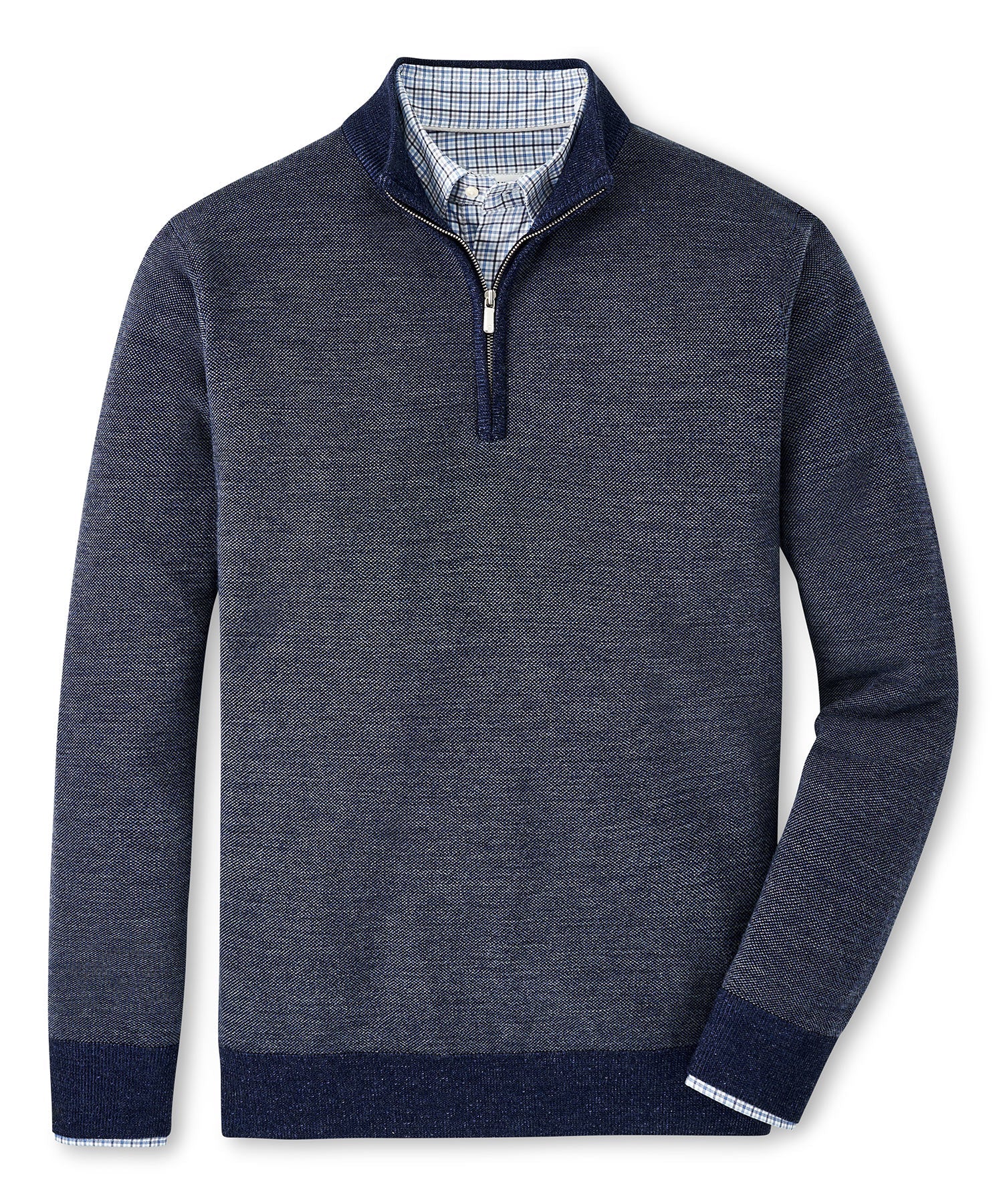 Peter Millar Birdseye Quarter Zip Pullover Sweater, Men's Big & Tall