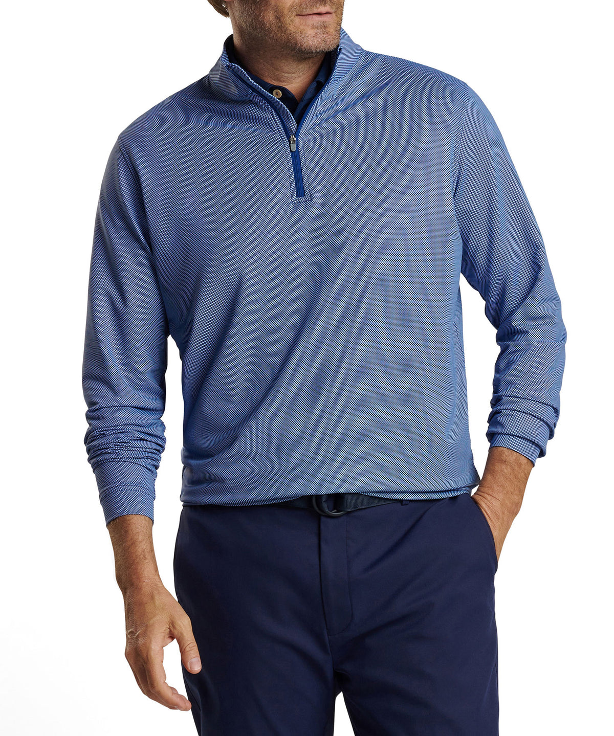 Peter Millar Rain Drop Print Perth Quarter Zip Pullover, Men's Big & Tall