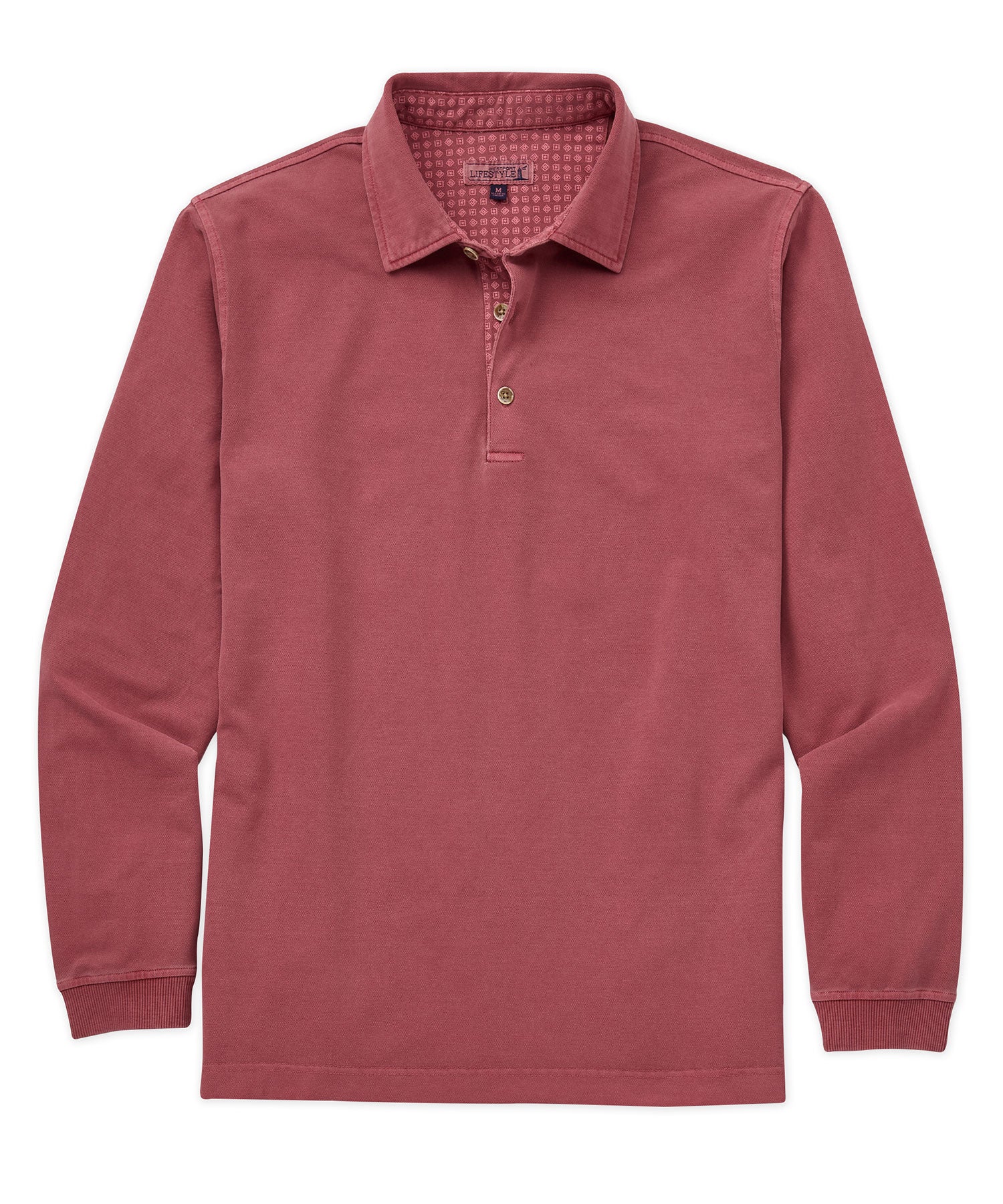 Westport Lifestyle Long Sleeve Cotton Stretch Contrast Trim Polo