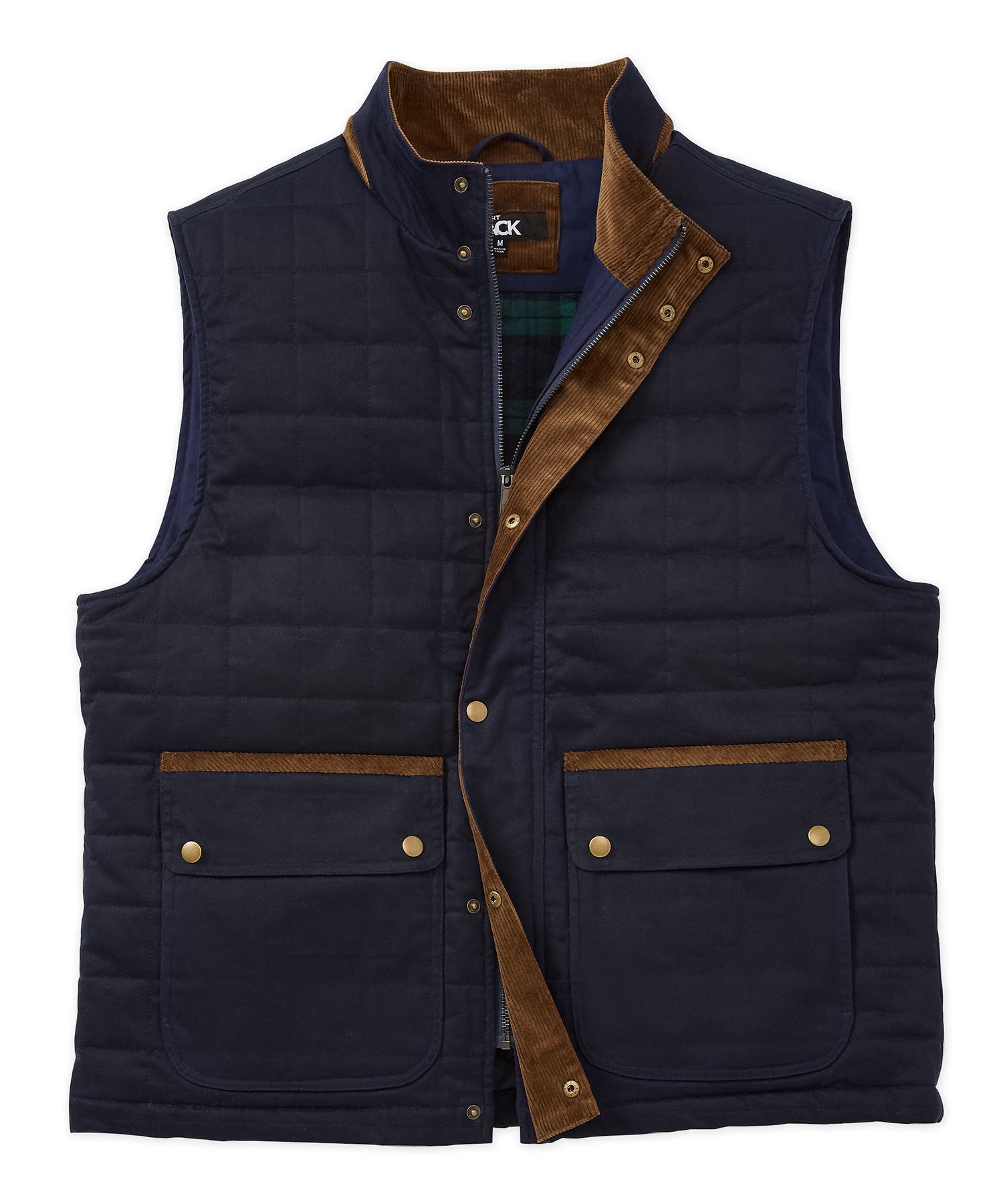 Westport Black Waxed Cotton Quilted Vest, Men's Big & Tall