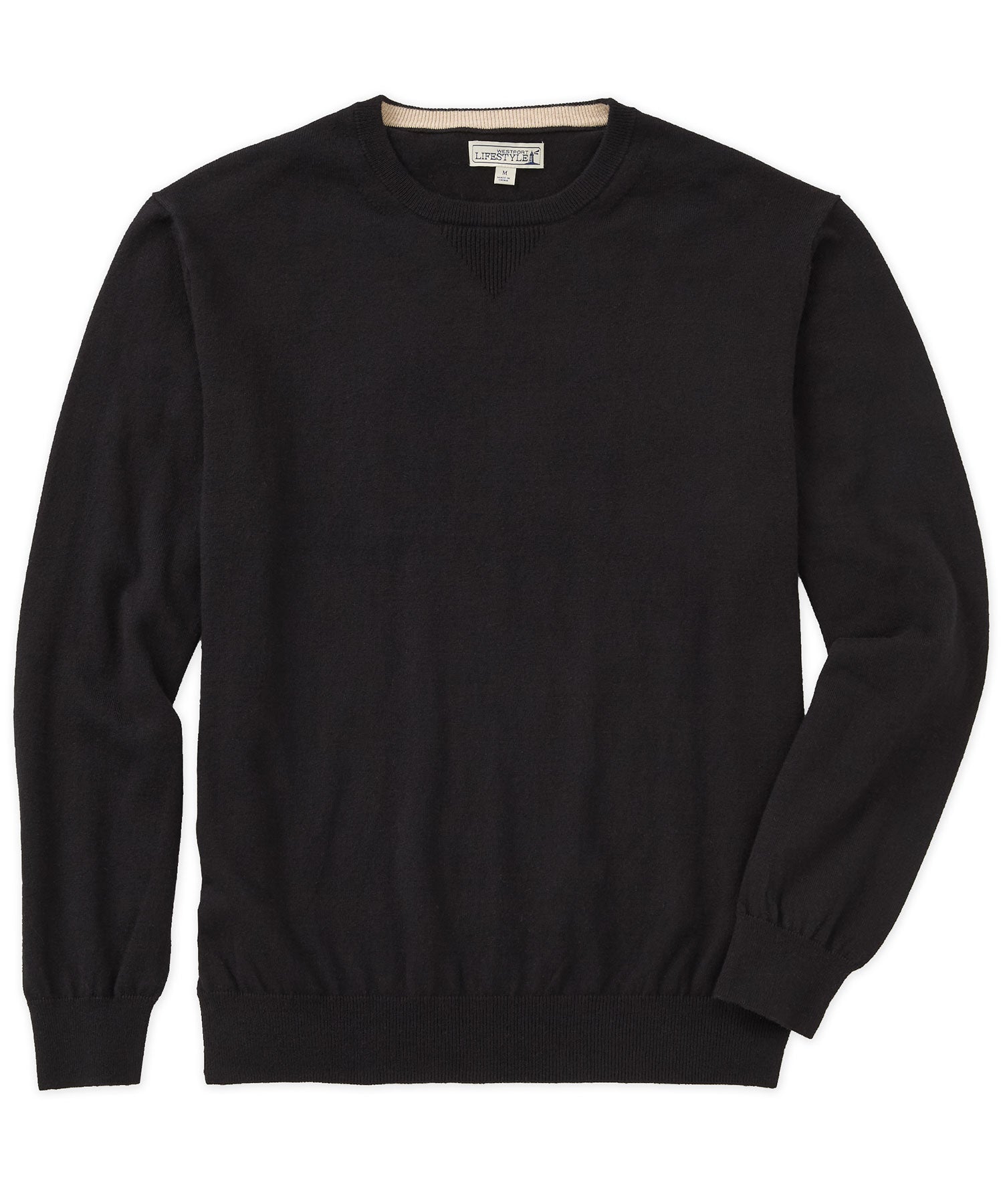 Westport Lifestyle Iconic Keyhole Cotton Cashmere Crew Pullover Sweater, Men's Big & Tall