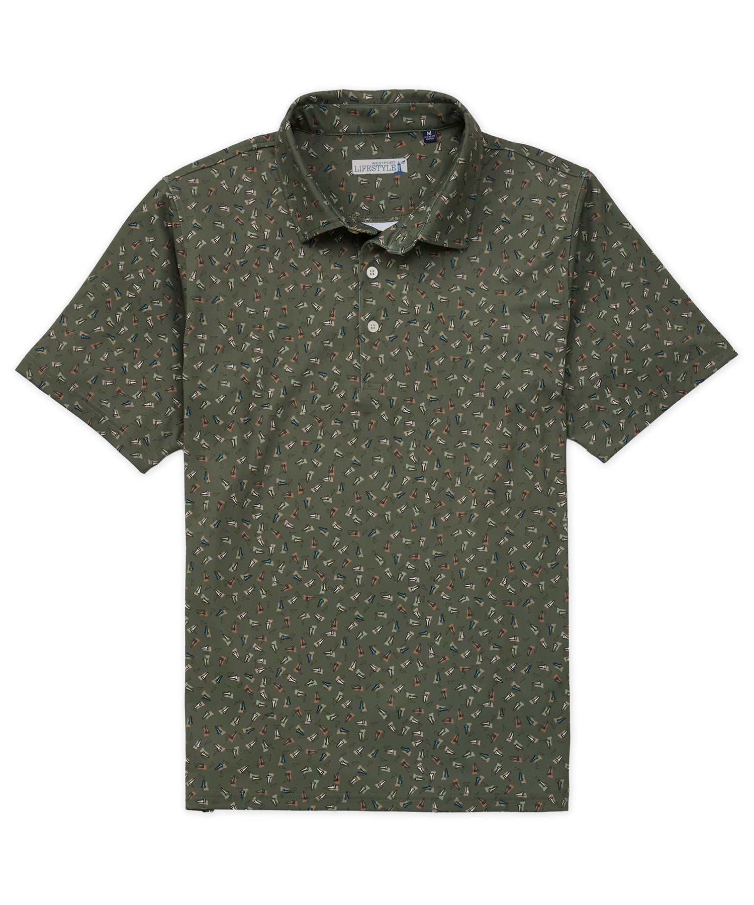 Westport Lifestyle Short Sleeve 'Tees' Printed Performance Polo Knit Shirt, Men's Big & Tall