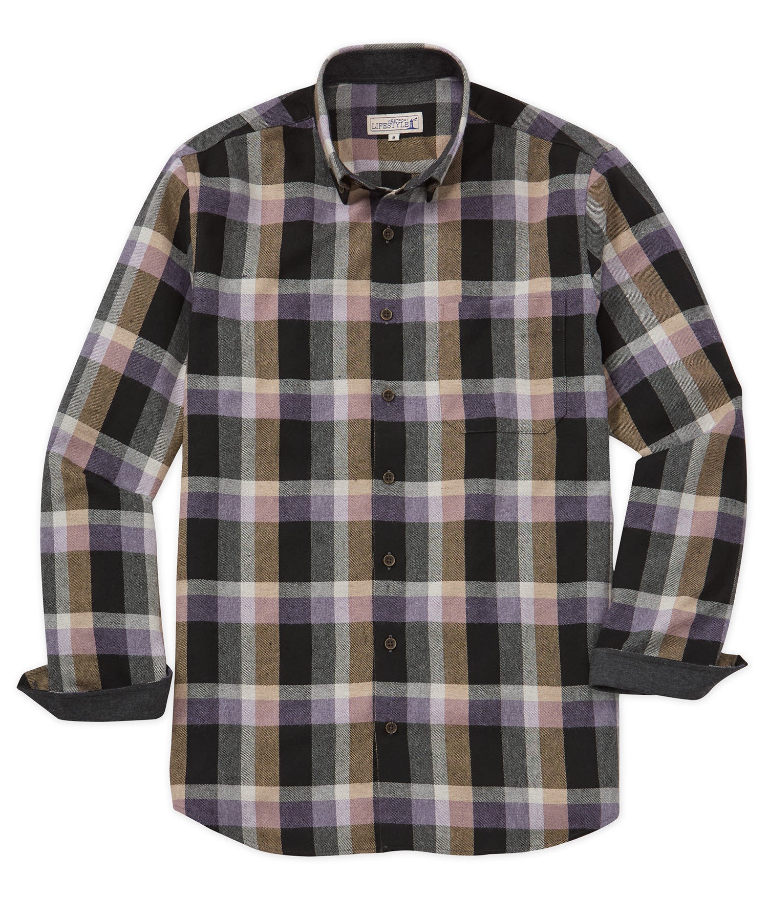 Westport Lifestyle Long Sleeve Button Down Collar Flannel Sport Shirt