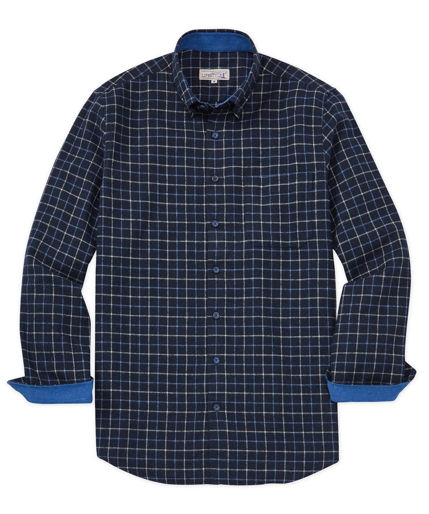 Westport Lifestyle Long Sleeve Button Down Collar Flannel Sport Shirt