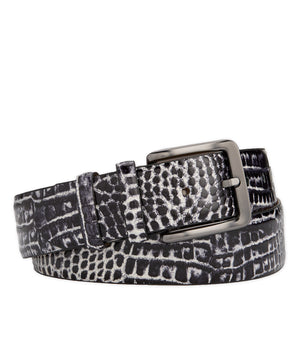 Westport Black Bi-Color Croc Embossed Calf Belt