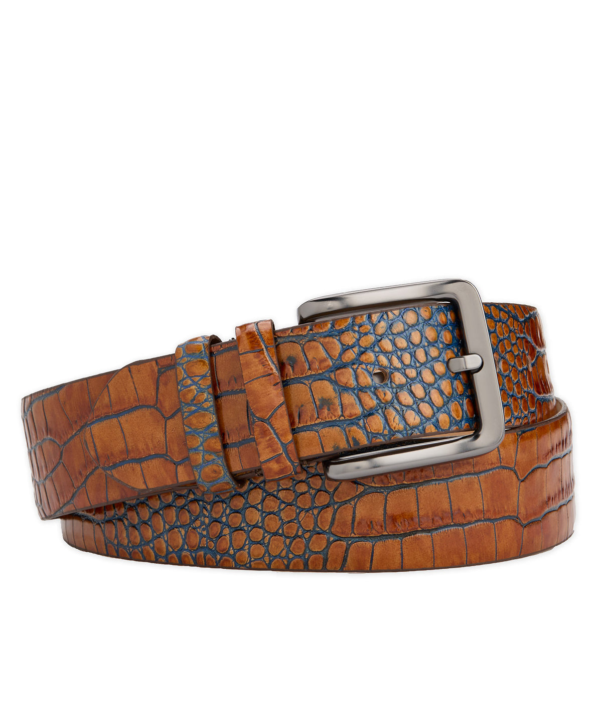 Westport Black Bi-Color Croc Embossed Calf Belt, Men's Big & Tall